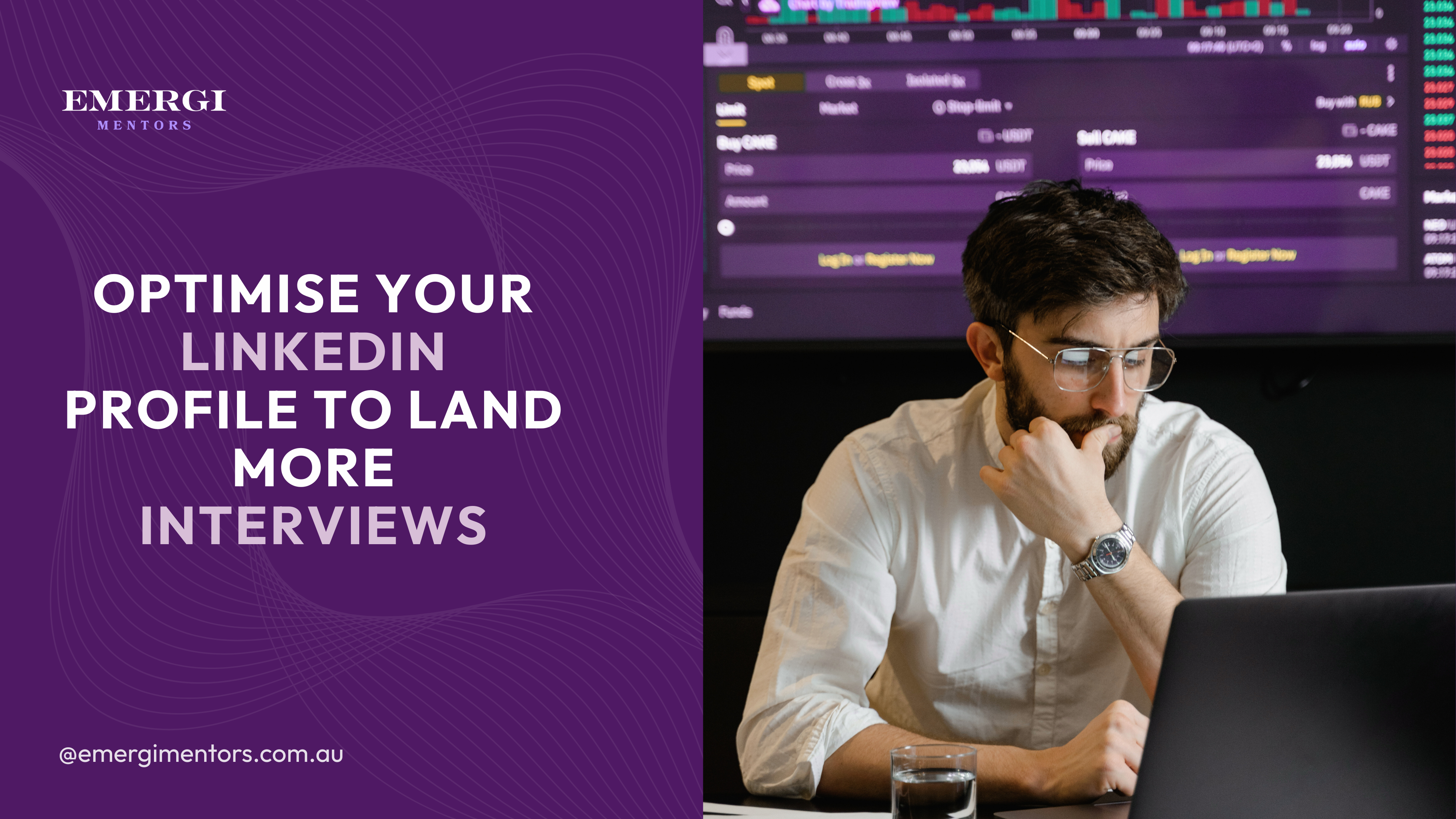 a person optimising LinkedIn profile to land more interviews